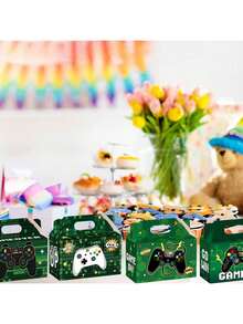 4/8/12/16/20/24个游戏手柄套装 游戏派对礼盒 糖果盒 生日礼物礼盒 VR电竞派对装饰用品 6 x 3 x 3.5 英寸 - 綠色 - 查看 4