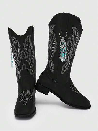 Fairycore 2pcs Bohemian Style Tassel & Bead Shoe/Boot Charms, Pendant Decorations, Suitable For Shoes/Boots Decor To Enhance Style, Birthday/Holiday/Festival Gifts