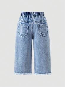 Quần jeans ống đứng in họa tiết nhiều màu cho bé gái, thời trang dễ thương, dễ thương, thích hợp mặc đi học và mặc hàng ngày! Chất vải denim xanh giặt thoải mái, họa tiết in họa tiết nhiều màu tươi tắn và sống động. - Rửa nhẹ - Xem 2