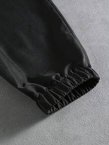 PAVTROS 男士休闲百搭夹克套装，街头风，宽松，印花，情侣装，朋友装，我爱我的男朋友，街头风格，情侣装，反光条纹结构线条 男士两件套 男士运动服套装 慢跑服 Y2K 运动套装 男士慢跑套装 - 黑色 - 查看 10