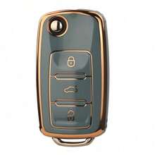1 Vỏ chìa khóa ô tô TPU lật cho VW Polo Golf Passat Tiguan Beetle Caddy Eos Skoda Octavia Seat Leon Altea - Nhiều màu - Xem 5