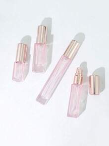 1PC/4PCS 3/5/10ML Glass Perfume Spray Bottles With Aluminum Sprayer, Refillable Travel Atomizers