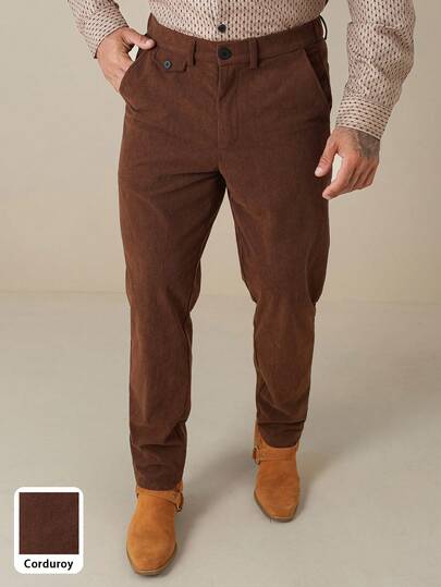 Manfinity Nomadique 男士休闲灯芯绒锥形裤，适合日常休闲穿着、周末外出、户外活动、旅行以及与朋友聚会。这款裤子是男士衣橱中不可或缺的百搭单品，也是送给男友或丈夫的绝佳礼物。