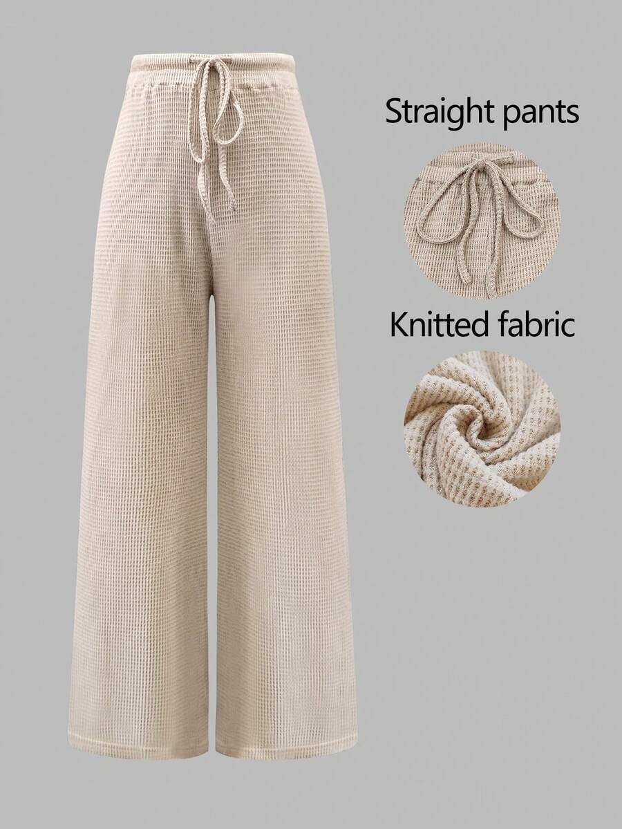 GlowEve 女士舒适宽松收腰长款休闲运动裤，适合通勤、慢跑、购物、日常穿着，秋冬季百搭。 - 卡其色 - 查看 1