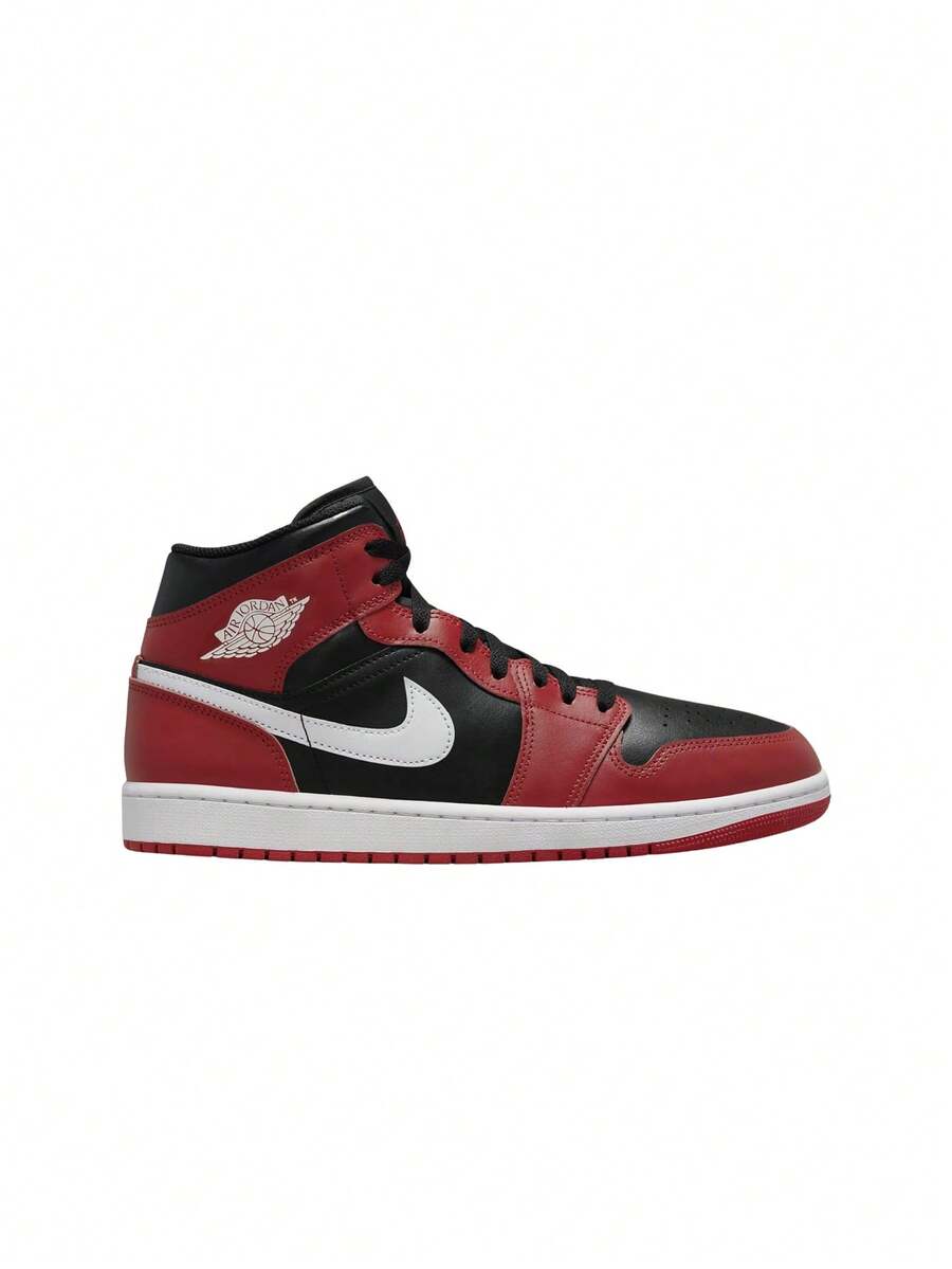 Air Jordan 1 Mid Men's Sneaker Black Gym Red White DQ8426 - Black/Gym Red/White - View 1