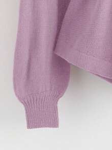 Lyxana New Elegant Button Decor Pullover Sweater, Minimalist European & American Style Fashion Knit Top - Pink - View 3