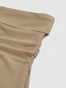 ROMWE Grunge Punk Spring/Summer Casual Y2K Subculture Leopard Print Cropped Cami Top With Slit Hem For Women - Camel - View 5