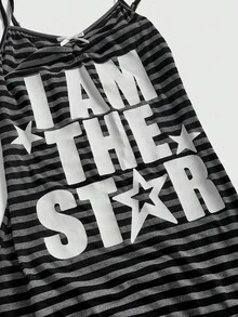 ROMWE Avant Spaghetti Strap Striped Print Mini Dress For Women - Multicolor - View 4