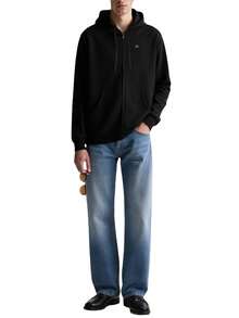 Calvin Klein Label Men's Full Zip Hoodies Black - Black - View 3