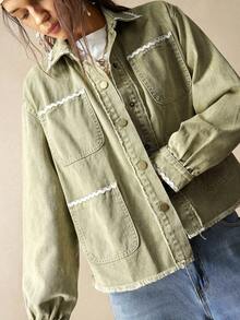 Bohemela 女士休闲纯色针织长袖常规开衫 - 軍綠色 - 查看 1