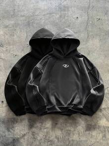 AXEPEAK 2件装男士休闲时尚街头日常通勤拼接连帽卫衣 - 彩色 - 查看 10