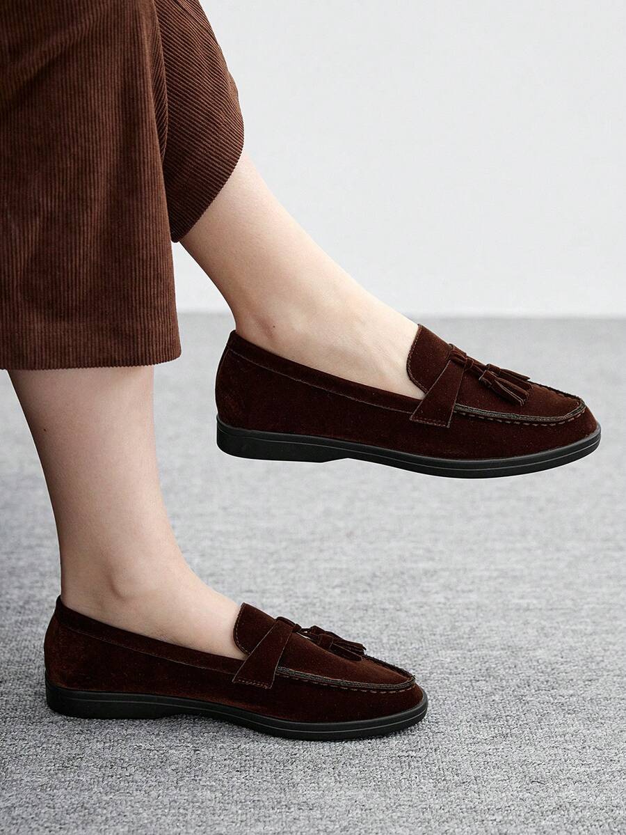 CUCCOO BIZCHIC Women's Casual Slip-On Flat Athletic Sneakers For Christmas - Chocolate Brown - View 1