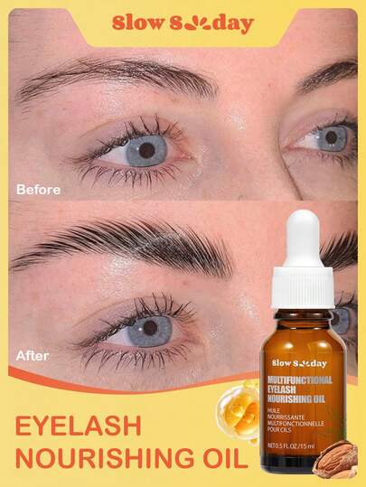Slow Sunday Multifunctional Eyelash Nourishing Oil, Strengthening, Nourishing, And Conditioning Hair, Suitable For All Hair Types, Good Choice For Wedding, Vacation, Beach, Travel Essentials, Suitable For Summer Hair Care