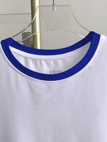 Resyla Women's Casual Butterfly Pattern Color Block Round Neck T-Shirt - White - View 3