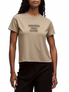 Calvin Klein Women's T-Shirt Khaki - Brown - View 1