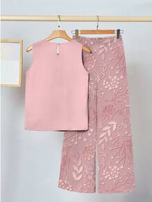 SHEIN Clasi 2件套女士印花舒适休闲套装 - 彩色 - 查看 2