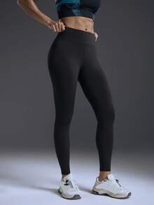 Powerista Mallas deportivas con forro térmico grueso y alta elasticidad, para otoño/invierno - Negro - Ver 4