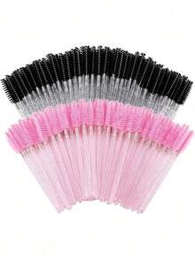10 PCS/100 PCS/500 PCS Disposable Eye Black Stick Mascara Brush Spool Suitable For Eyebrow Mascara Extender Pink - Multicolor - View 15