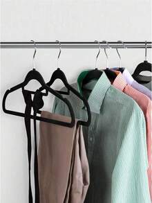 10pcs Luxury Flocked Anti Slip Hanger, Ultra-Thin And Space Saving - Heavy-Duty Rotating Hook Suitable For Clothing, Suits, Tops, Ties, Shirts, Skirts, And Pants Organization , Basics Valentine's Day, Valentines Wedding - Multicolor - View 8