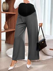 SHEIN 孕妇可调节腰围宽松休闲裤 - 深灰色 - 查看 6