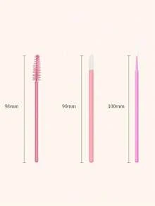 1200 piezas, Kit de cepillos para extensiones de pestañas - Spoolies desechables para pestañas, hisopos micro, cepillos para brillo de labios, set 3 en 1 - Multicolor - Ver 5