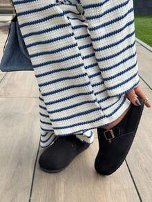 Jeta Ari Women's Solid Color Metal Decor Casual Flat Loafers Spring Shoes Spring Break Easter - Black - View 4