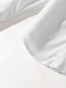 Maija Kids Young Boy Blue Bow Tie White Collar Long Sleeve Casual Shirt - White - View 6