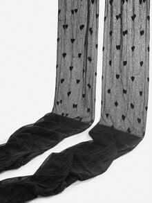 LUVLETTE 1 Miếng Quý cô Dệt hoa Tim Mô hình Thời trang pantyhose - màu đen - Xem 6