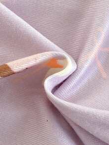 SHEIN Vintaside Kids 6件套女童修身套装，简约时尚，碎花长袖，柔软舒适，3套可爱清新家居服 - 淡紫色 - 查看 9