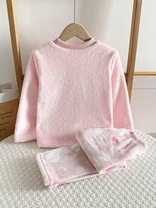 少女居家服 2 件組 - 粉色可愛兔子刺繡珊瑚絨睡衣 甜美兔子圖案圓領設計 粉白夢幻配色 珊瑚絨保暖面料 長袖圓領上衣長褲 兔子刺繡組合 社群媒體風格 甜美 2026 新年假期必備 女孩居家套裝 小女孩睡衣套裝 Pj 套裝 女孩粉色 - 粉色 - 查看 6