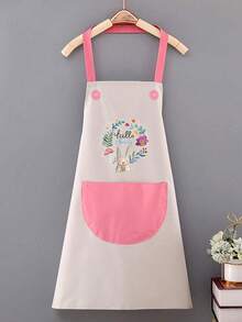 Women's Kitchen Apron With Hand Towel Pocket, Large Pocket, Waterproof, Suitable For Cooking & Baking - Multicolor - View 9