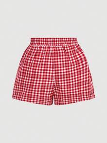 SHEIN MOD 2 chiếc quần short nữ mùa hè kẻ sọc và caro, kiểu dáng thường ngày, xuân/hè, phong cách Valentine, dành cho nữ, mùa hè cho nữ, kẻ sọc và caro, kẻ ô vuông, quần short đi biển, quần short đi biển cho nữ, quần short thường ngày. - Nhiều màu - Xem 7