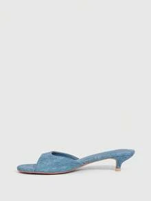 CUCCOO SZL 女士时尚百搭高跟凉鞋，夏季 - 藍色 - 查看 4