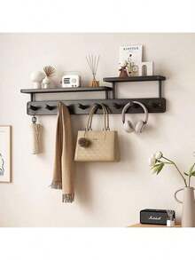Madebyblanc 1pc New Decorative Hook, Highly Attractive, Easy Installation Wall Mount Clothes Hanger Rack, Suitable For Entryway, Rental Home, Vacation Rental - Multicolor - View 3
