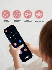 Silicone Teething Remote Control TV Design Soothing Gum Relief Sensory Stimulation Toy For Infants Christmas Stocking Fillers Holiday Gift Ideas Scandinavian Style Must Haves - Multicolor - View 7