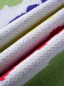 ROMWE MEN Teletubbies X ROMWE Men's Cartoon Figure Graphic Long Sleeve Round Neck Sweater - Multicolor - View 8