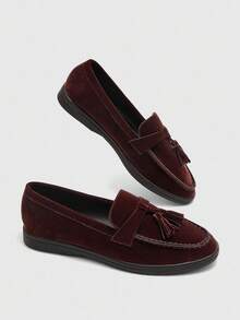 CUCCOO BIZCHIC Women's Casual Slip-On Flat Athletic Sneakers For Christmas - Chocolate Brown - View 9