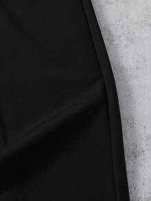 SHEIN بنطلون أسود ناعم مريح وعصري مناسب للمراهقين، مناسب للخارج والرياضة والمدرسة، قابل للارتداء في مختلف المناسبات، مزود بخصر مطاطي أبيض، قطعة أساسية أنيقة للخريف/الشتاء - الأسود - مشاهدة 6
