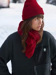 In My Nature Women's Letter Print Long Sleeve Zip-Up Outdoor Fleece Jacket - Dark Grey - View 2