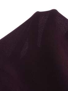 Franclia Women's Autumn/Winter Angora V-Neck Criss-Cross Knit Sweater, Contrast Button Pleated Waist Layering Top, Holiday Edition - Burgundy - View 3