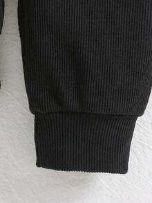 SHEIN 两件套男婴针织仿毛皮撞色圆领卫衣裤套装，适合秋冬季穿着。 - 彩色 - 查看 6