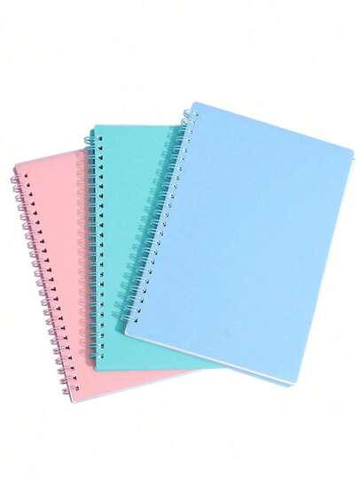 Spiral Notebook 120 Pages, Hard Waterproof Cover Lined Notepad For Office School Supplies