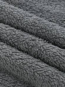 Manfinity Homme Men's Letter Embroidery Fleece Hooded Sweatshirt And Pants Casual Suit, Autumn/Winter Hoodie And Sweatpants Set Sweatsuit - Khaki - View 5