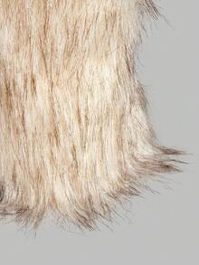 Ontre 女士简约个性化大容量长发材质异形手提包 - 米色 - 查看 4