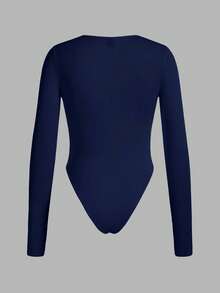 SHEIN EZwear 3 件套纯色百搭户外和室内撞色女式长袖紧身衣，适合春秋季 - 彩色 - 查看 5