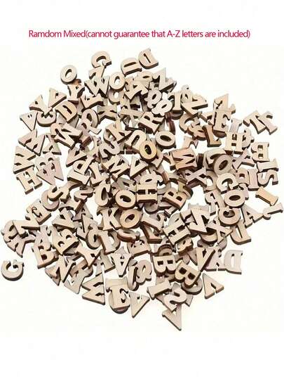 SHEIN 100/200 Stücke, Vintage-farbene hölzerne englische Buchstaben Basteln Heimwerken Handwerk Party Dekoration Geschenk Geburtstag