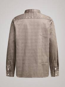 Officeau 2025秋冬新款男士格子长袖单排扣口袋休闲通勤衬衫，Old Money男士春夏正装衬衫 - 彩色 - 查看 2