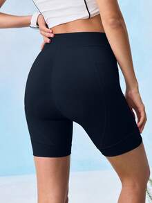 In My Nature Quần đạp xe thể thao bó sát màu xanh navy in họa tiết chấm bi phản quang - Màu xanh lam - Xem 2