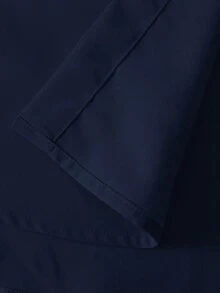 Manfinity Homme 男士花卉印花拼接短袖单排扣休闲衬衫，海军蓝双面印花叠层二合一衬衫 - 寶藍色 - 查看 4