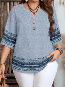 EMERY ROSE Áo sơ mi cổ chữ V trễ vai tối giản, cổ điển cỡ lớn, phù hợp cho mùa hè - Nhiều màu - Xem 1